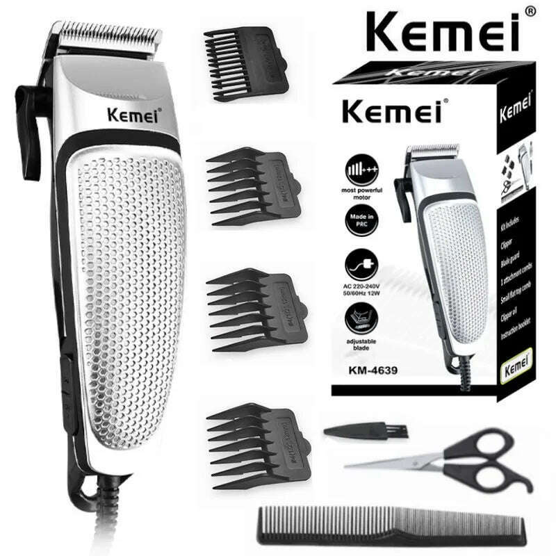 KIMLUD, Kemei KM-4639 Electric Clipper Hair Clippers Professional Trimmer Household Low Noise Beard Machine Personal Care Haircut Tool, KIMLUD Womens Clothes