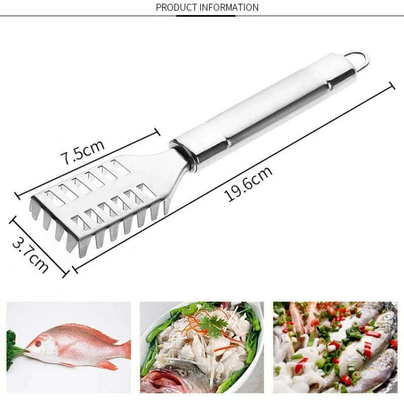 Kitchen Accessorie Stainless Fish Scales Scraping Graters Fast Remove Fish Cleaning Peeler Scraper Fish Bone Tweezers Tool Gadge - KIMLUD
