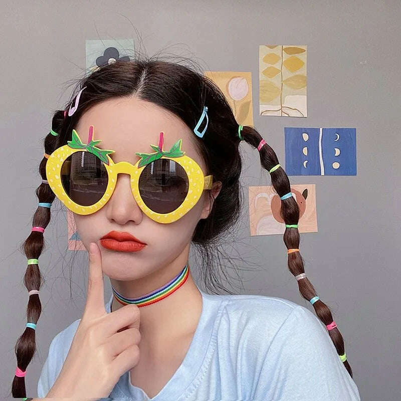 KLASSNUM Women Strawberry Funny Glasses Party Photo Decorations Birthday Wedding Supplies Adult Kids Party Dress Up Toys 2023 - KIMLUD