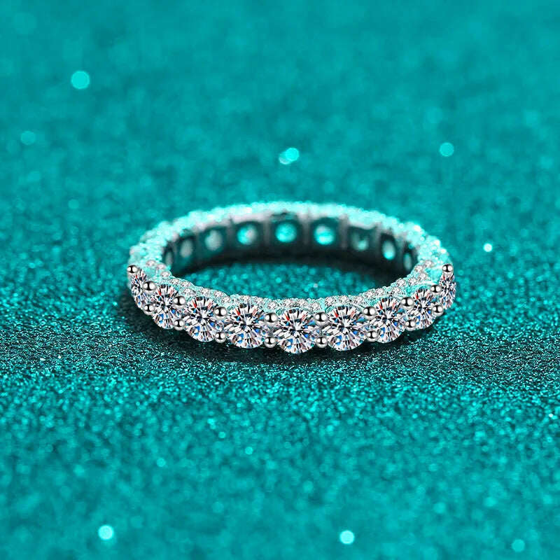Knobspin 2.5ct D Color Moissanite Ring for Woman Wedding Jewelry with GRA 925 Sterling Sliver Plated 18k White Gold Wedding Band - KIMLUD