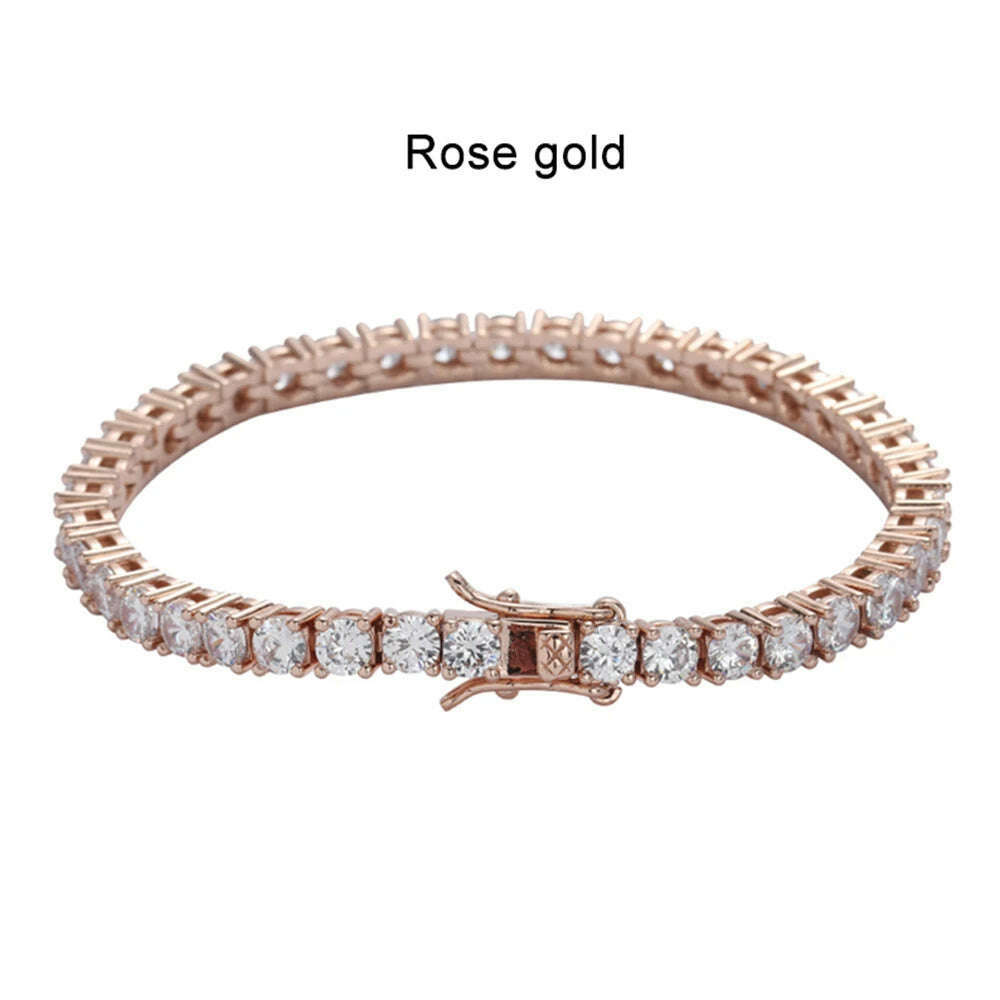 KNOBSPIN D VVS1 Moissanite Tennis Bracelet Original s925 Sterling Silver Plated 18k White Gold with GRA Bracelets for Women Man - KIMLUD