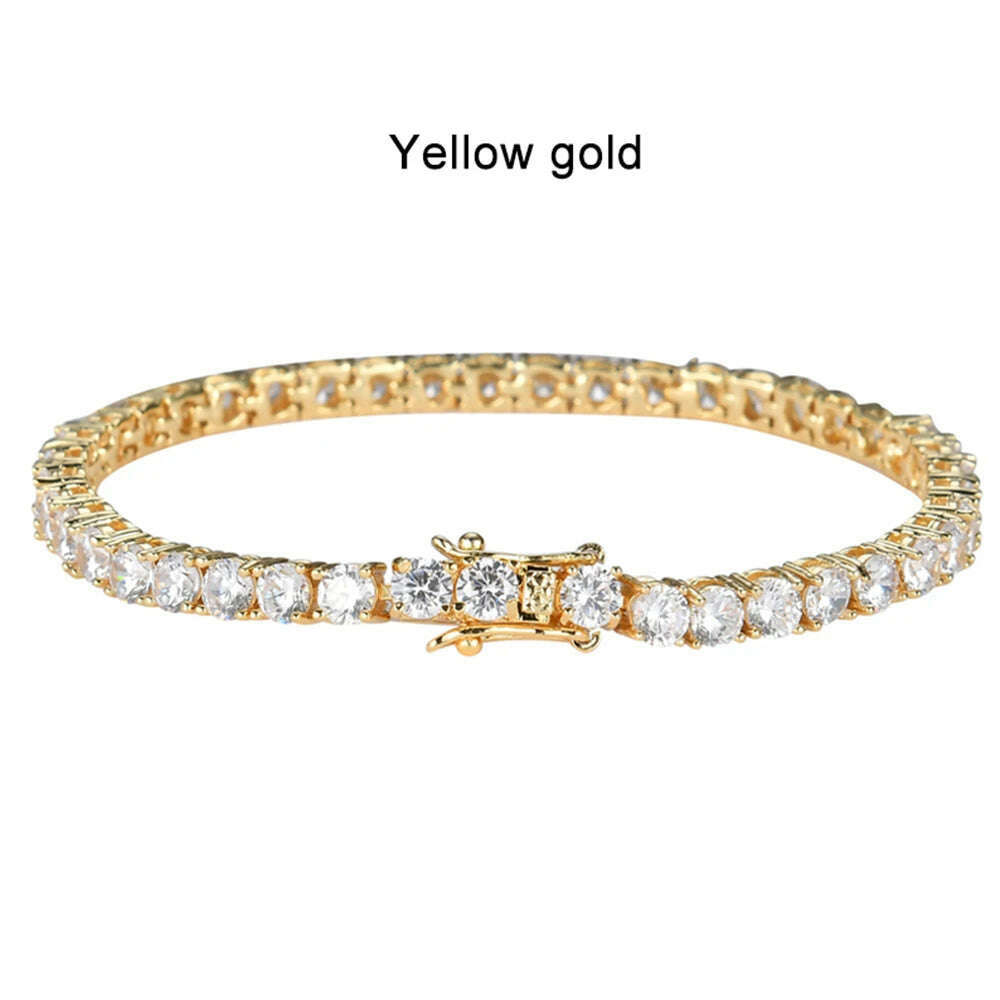 KNOBSPIN D VVS1 Moissanite Tennis Bracelet Original s925 Sterling Silver Plated 18k White Gold with GRA Bracelets for Women Man - KIMLUD