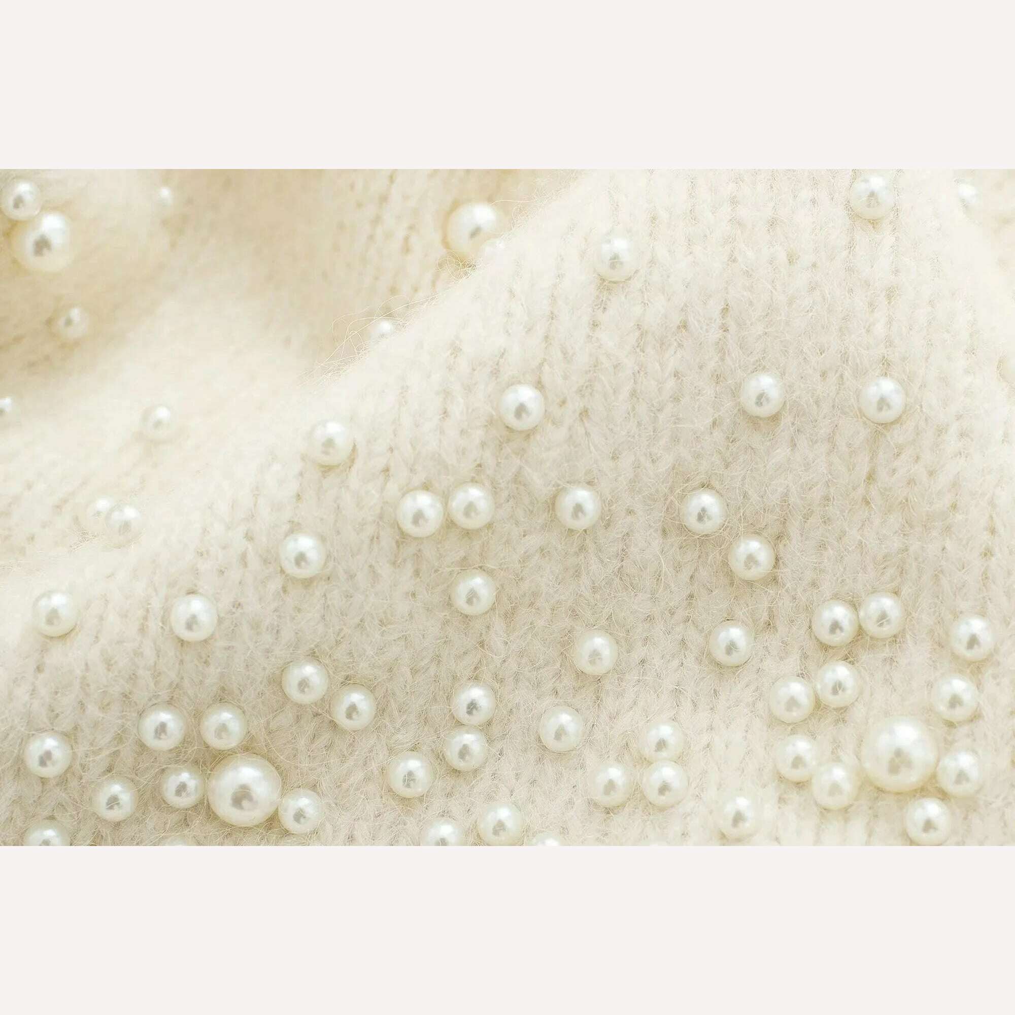 KIMLUD, KONDALA Vintage Knitted Pearl Women Suits Long Sleeve O Neck Thick Sweater+High Waist Knit Skirts Fashion 2024 Elegant Women Set, KIMLUD Women's Clothes