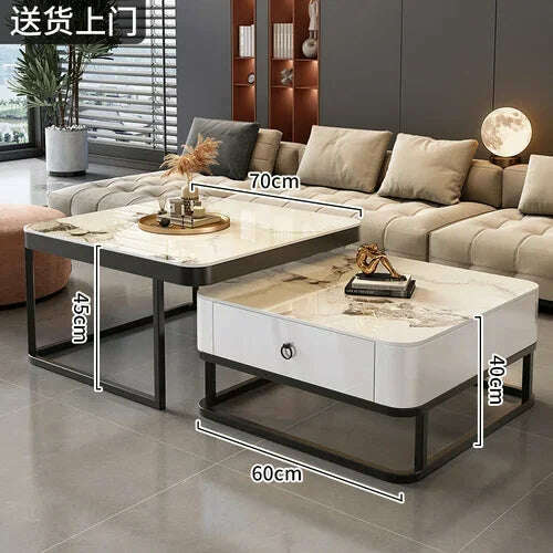 KIMLUD, Korea Cheap Clear Coffee Table Living Room Luxury White Glass Nordic Side Table Modern Minimalist Low Mesa Furniture For Home, style11, KIMLUD APPAREL - Womens Clothes