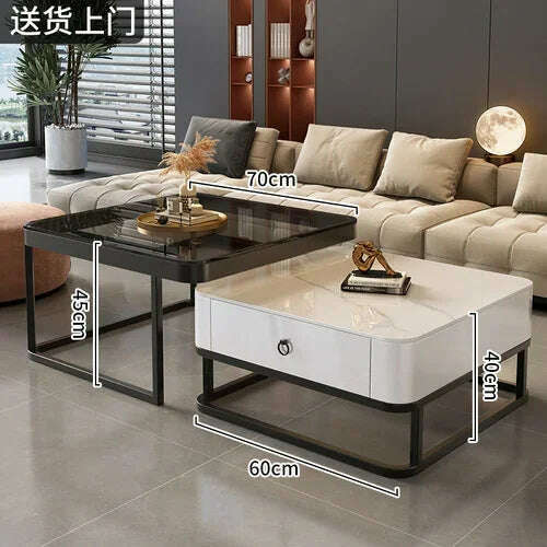 KIMLUD, Korea Cheap Clear Coffee Table Living Room Luxury White Glass Nordic Side Table Modern Minimalist Low Mesa Furniture For Home, style8, KIMLUD APPAREL - Womens Clothes