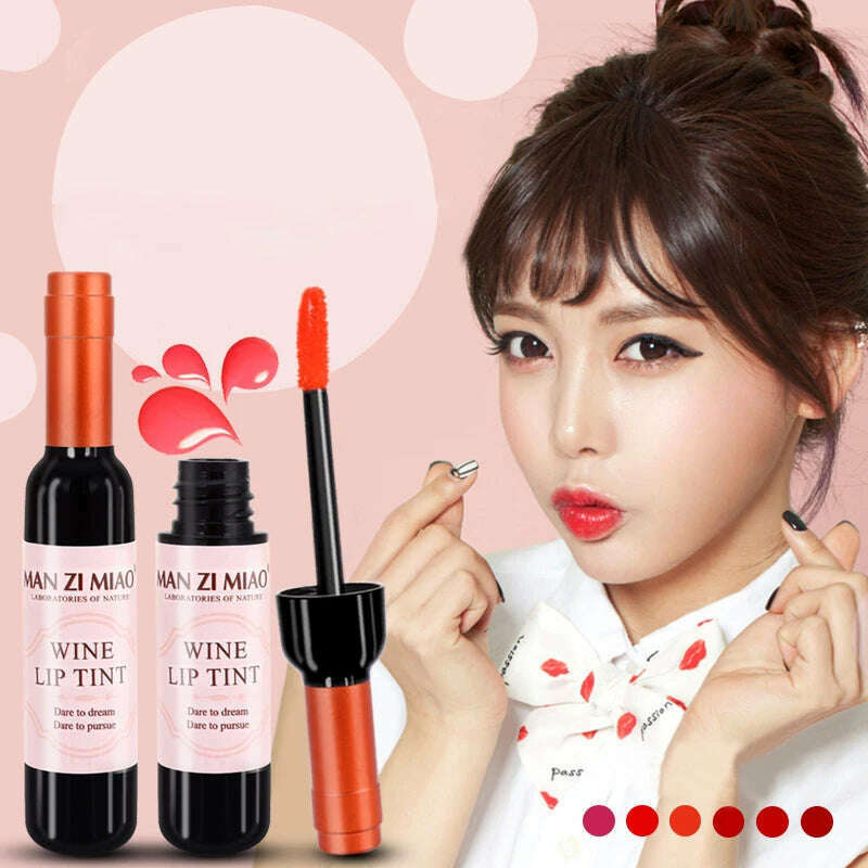 KIMLUD, Korean Brand Wine Red Shape Lip Tint Baby Lip For Women Batom Makeup Liquid Lipstick Lipgloss Cosmetic M02347, KIMLUD Womens Clothes