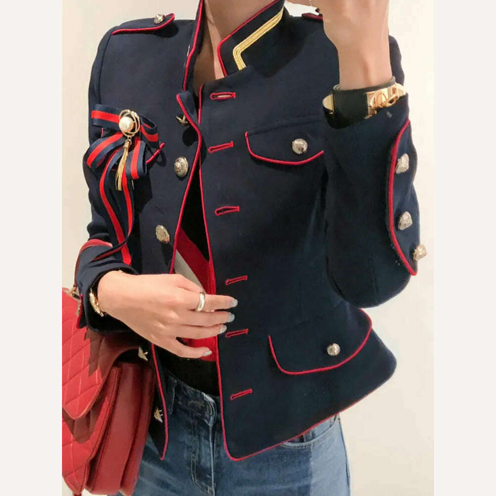 Korean Elegant Office Women Jacket Chic Temperament Formal Vintage Single Breasted Slim Coat Suit Outerwear Blazer Spring Autumn - KIMLUD