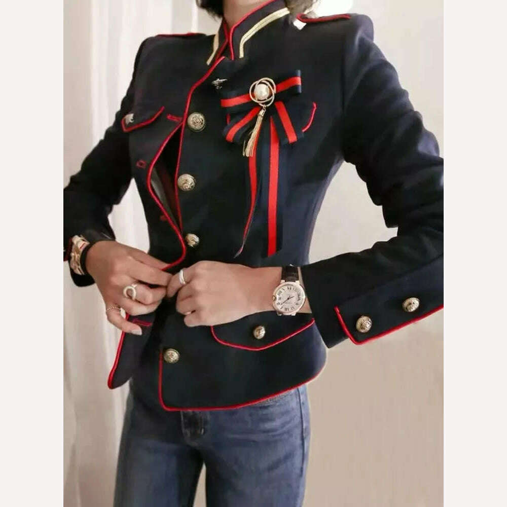 Korean Elegant Office Women Jacket Chic Temperament Formal Vintage Single Breasted Slim Coat Suit Outerwear Blazer Spring Autumn - KIMLUD