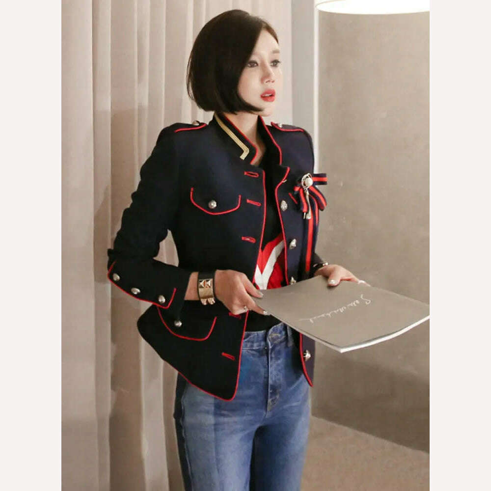 Korean Elegant Office Women Jacket Chic Temperament Formal Vintage Single Breasted Slim Coat Suit Outerwear Blazer Spring Autumn - KIMLUD