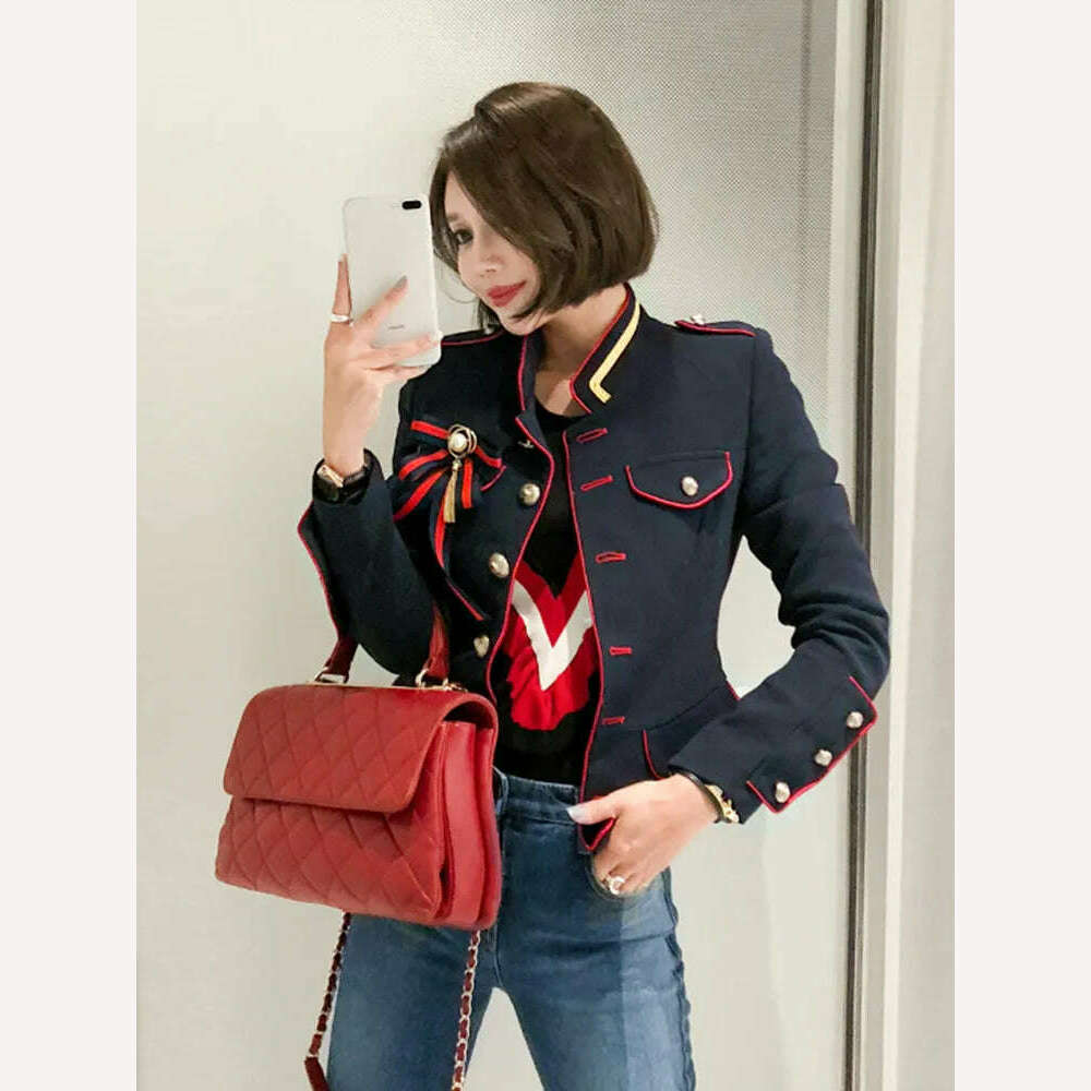 KIMLUD, Korean Elegant Office Women Jacket Chic Temperament Formal Vintage Single Breasted Slim Coat Suit Outerwear Blazer Spring Autumn, KIMLUD Women's Clothes
