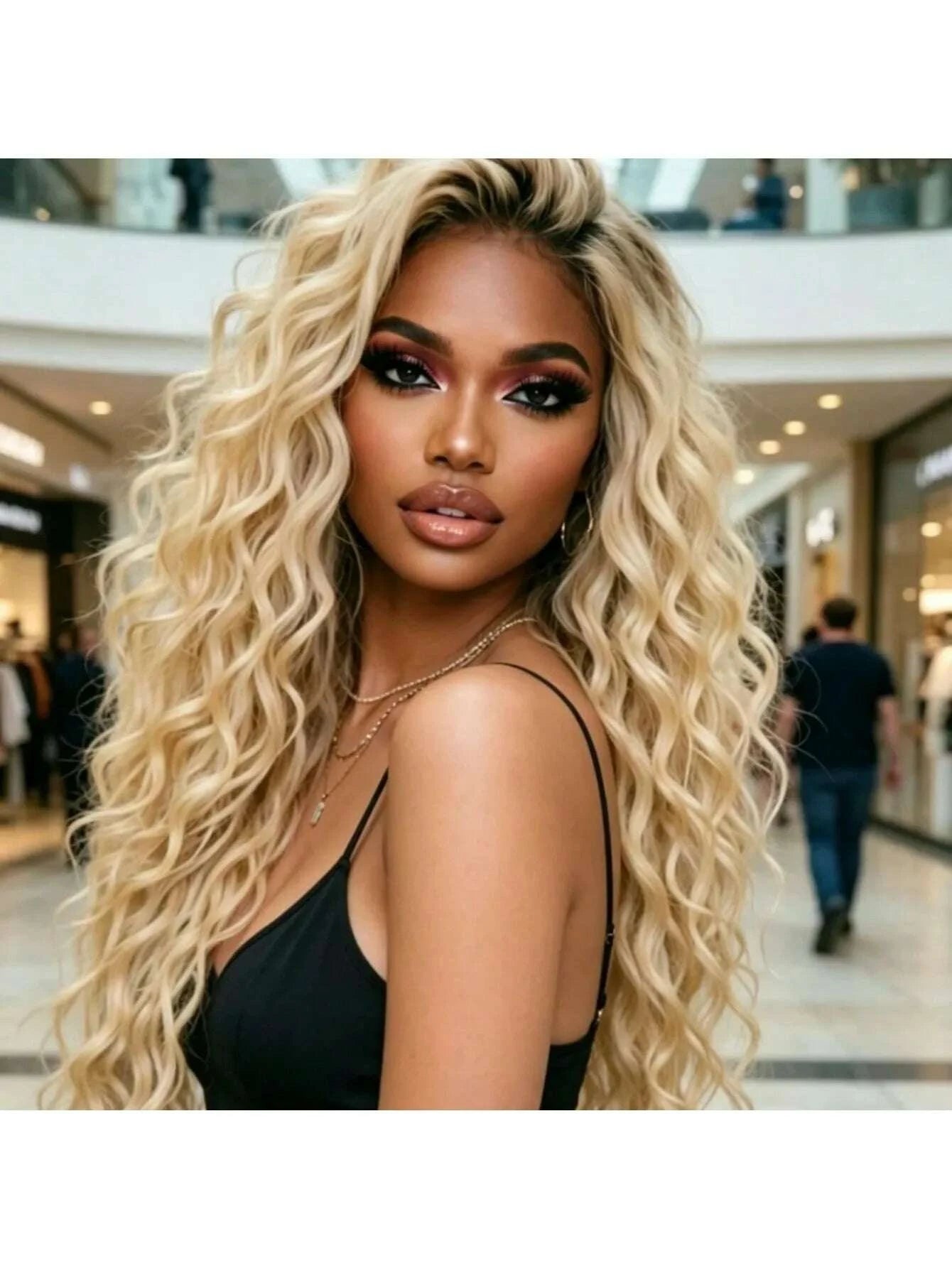 Lace Front Wig - Deep Wave - Human Hair - Ombre Blonde | KIMLUD
