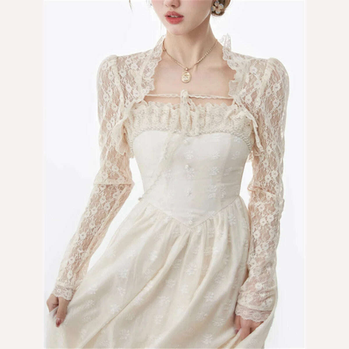 KIMLUD, Lace Sunscreen Shirts for Women Summer 2023 New Fashion Outwear Shawl Cardigan Thin Coat Elegant Short Cover Female Korean Tops, KIMLUD Womens Clothes