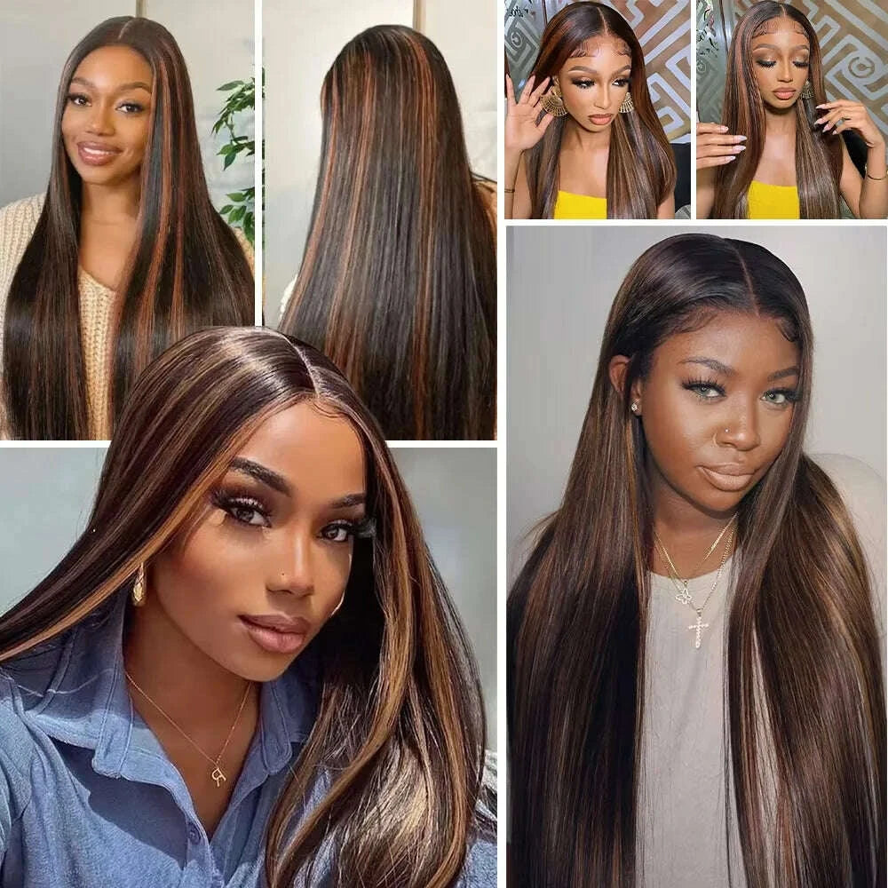 Lace Wig-Balayage Bone Straight-Swiss Lace-Balayage Bone | KIMLUD
