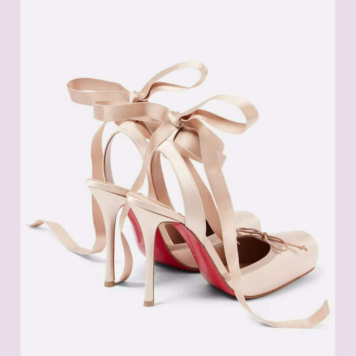 KIMLUD, Ladies' New Summer Square Satin High-heeled Sandals with Ankle Straps, Fashionable Party and Banquet Ballet High-heeled Shoes, KIMLUD Womens Clothes