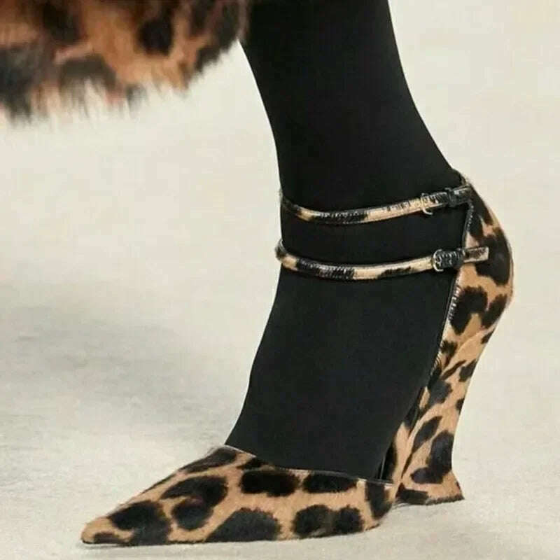 KIMLUD, Lady Sexy Slope Heels Woman Ankle Strap Dress Wedding Shoes Party Sandalias De Mujer Luxury Sandals Women Designers, KIMLUD Womens Clothes