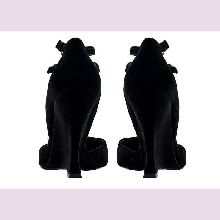KIMLUD, Lady Sexy Slope Heels Woman Ankle Strap Dress Wedding Shoes Party Sandalias De Mujer Luxury Sandals Women Designers, KIMLUD Womens Clothes