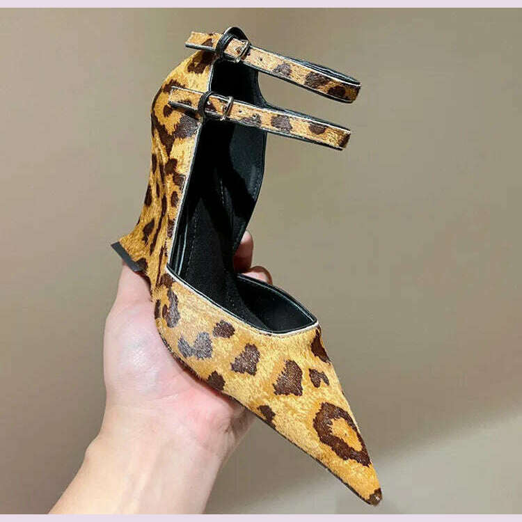 KIMLUD, Lady Sexy Slope Heels Woman Ankle Strap Dress Wedding Shoes Party Sandalias De Mujer Luxury Sandals Women Designers, KIMLUD Womens Clothes