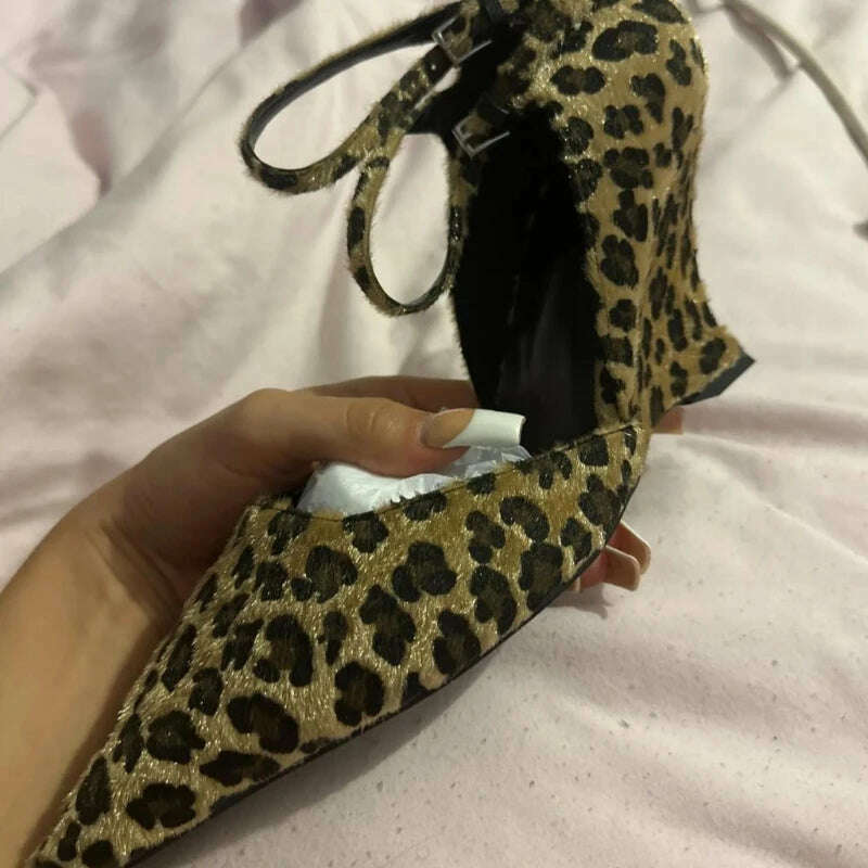 KIMLUD, Lady Sexy Slope Heels Woman Ankle Strap Dress Wedding Shoes Party Sandalias De Mujer Luxury Sandals Women Designers, Leopard / 39, KIMLUD APPAREL - Womens Clothes