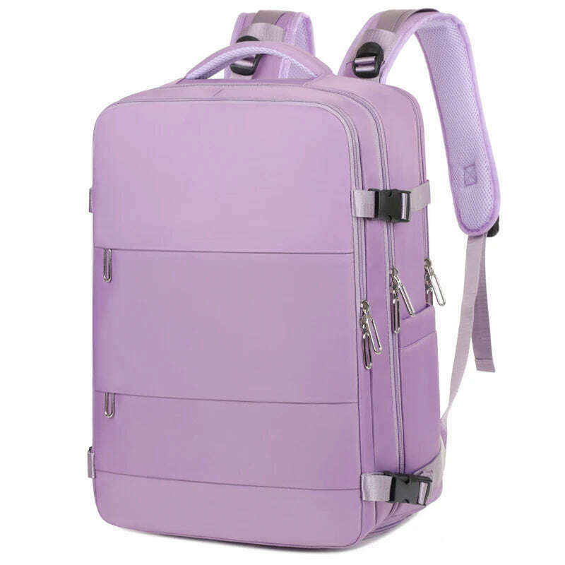 KIMLUD, Large Capacity Expansion Travel Backpack 2024 New Nylon Fabric Waterproof Backpack Multifunctional Commuting Computer Bag, plum, KIMLUD APPAREL - Womens Clothes