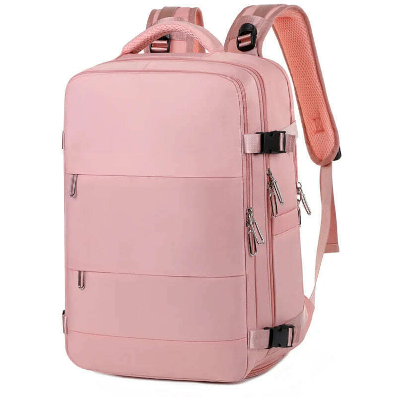 KIMLUD, Large Capacity Expansion Travel Backpack 2024 New Nylon Fabric Waterproof Backpack Multifunctional Commuting Computer Bag, Pink, KIMLUD APPAREL - Womens Clothes