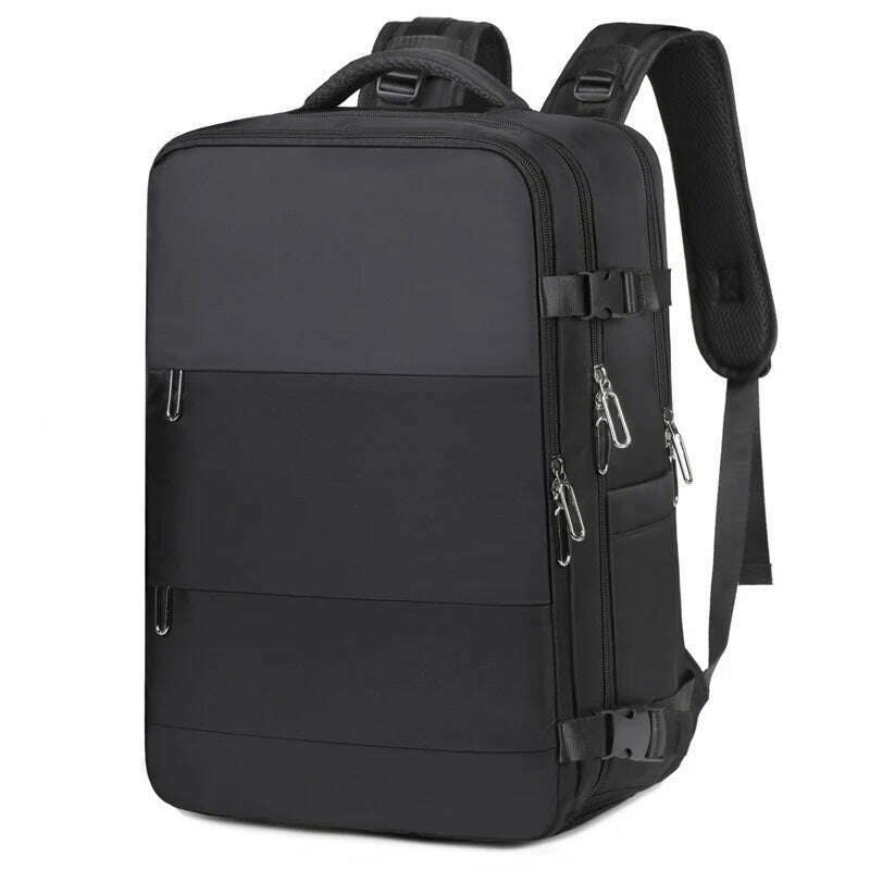 KIMLUD, Large Capacity Expansion Travel Backpack 2024 New Nylon Fabric Waterproof Backpack Multifunctional Commuting Computer Bag, black, KIMLUD APPAREL - Womens Clothes