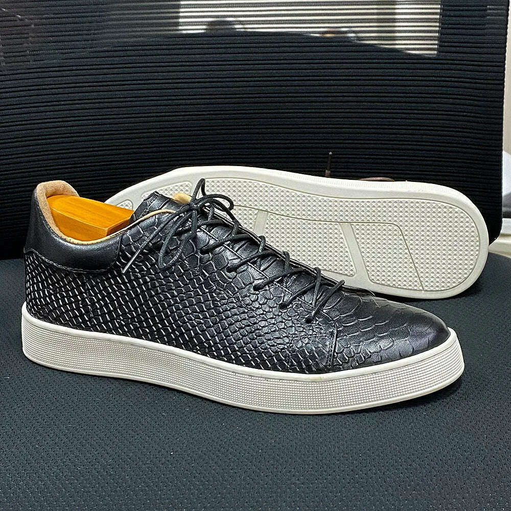Large Size 38 To 50 Derby Casual Shoes Mens Cow Genuine Leather Lace-Up Soft Sole Leather Original Flat Sneakers Driving Shoes, Black / EU 38, KIMLUD Women's Clothes