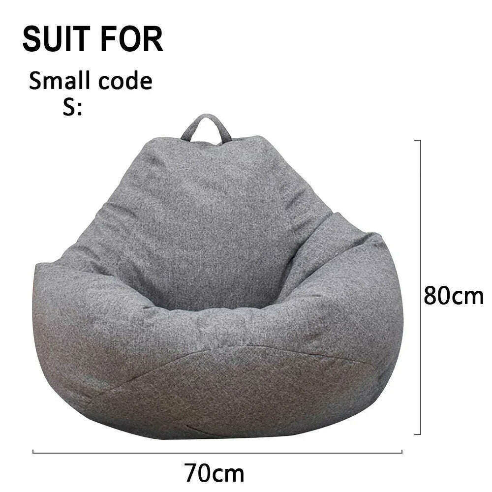 KIMLUD, Large Small Lazy Sofas Cover Chairs Without Filler Linen Cloth Lounger Seat Bean Bag Pouf Puff Couch Tatami Living Room, 70x80 cm / spain, KIMLUD Women's Clothes