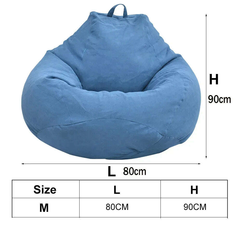 KIMLUD, Large Small Lazy Sofas Cover Chairs Without Filler Linen Cloth Lounger Seat Bean Bag Pouf Puff Couch Tatami Living Room, 80x90 cm 1 / spain, KIMLUD Women's Clothes
