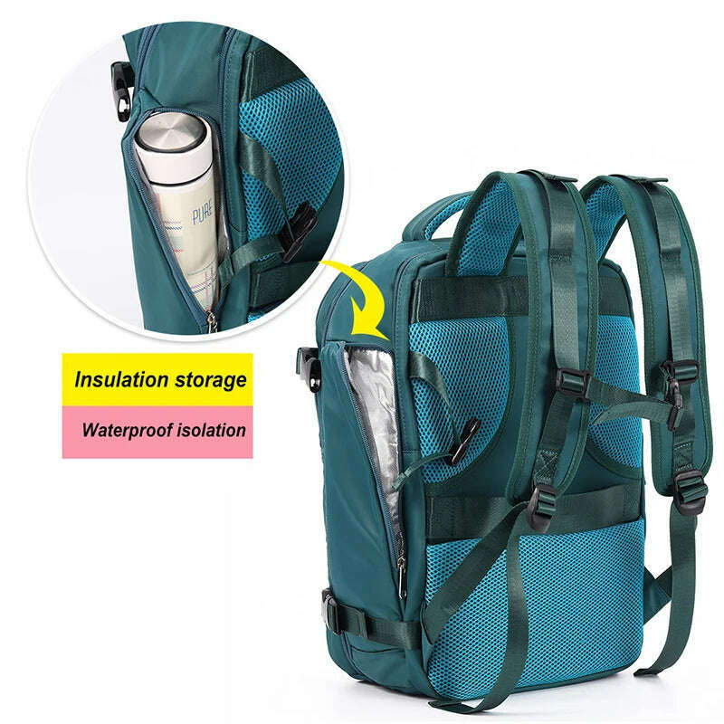 Large Women Travel Backpack 17 Inch Laptop USB Airplane Business Shoulder Bag Girls Nylon Students Schoolbag Luggage Pack XA370C - KIMLUD