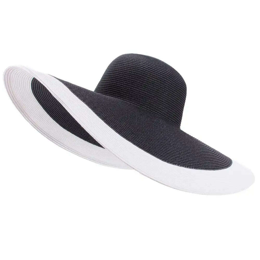Lawliet 7.1''/18cm Foldable Oversized Huge Wide Brim Sun Beach Straw Hats Wedding Womens Floppy Party Dressy A330 - KIMLUD
