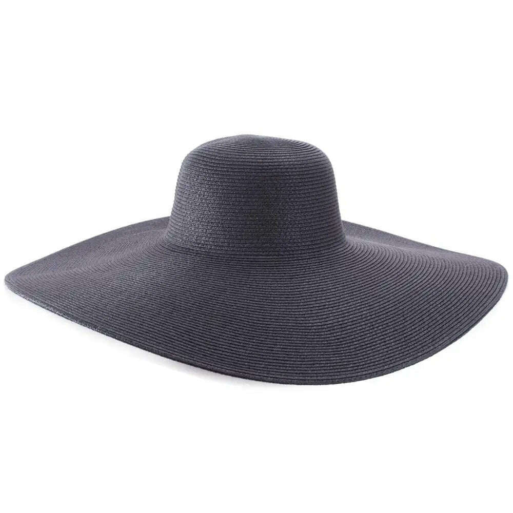 Lawliet 7.1''/18cm Foldable Oversized Huge Wide Brim Sun Beach Straw Hats Wedding Womens Floppy Party Dressy A330 - KIMLUD
