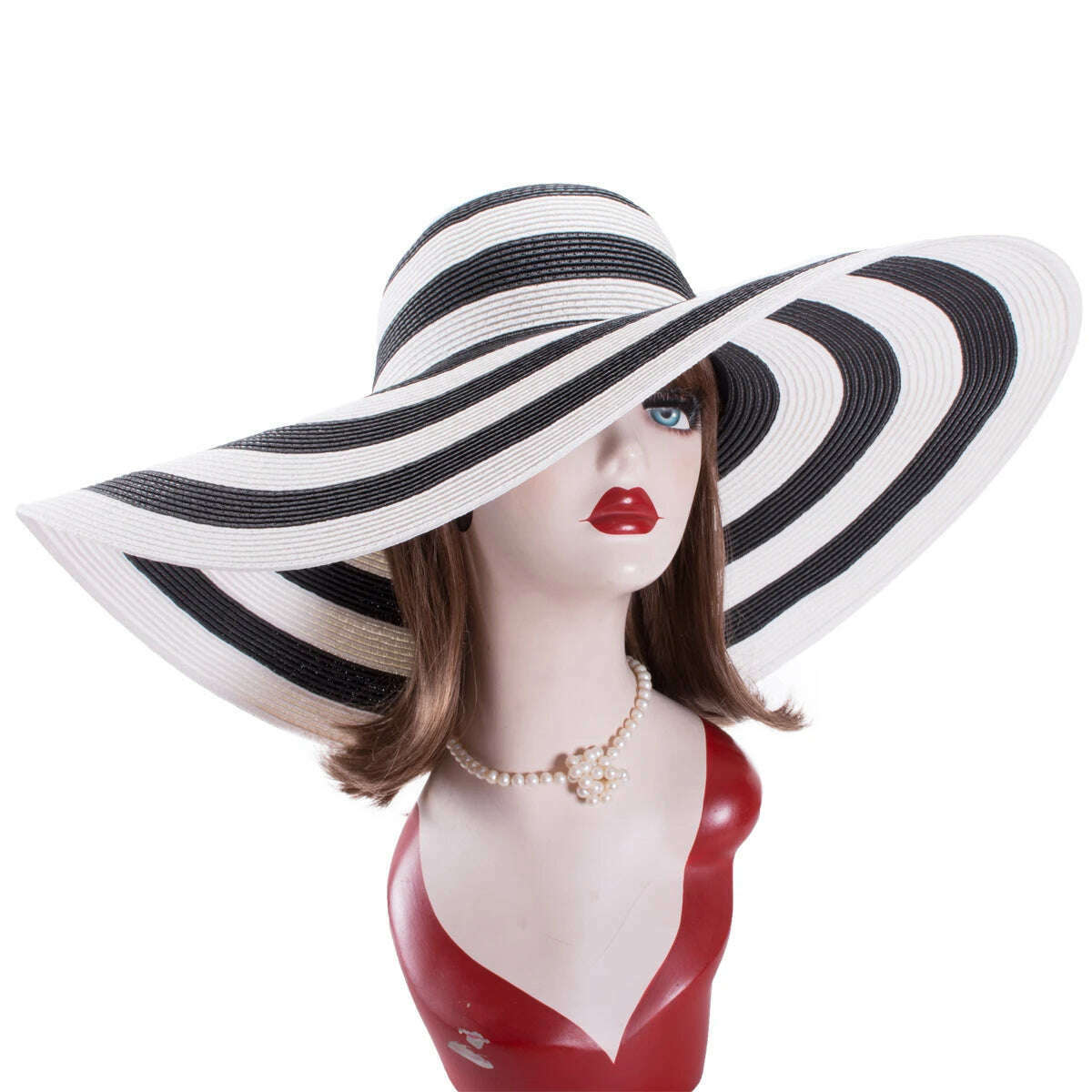 Lawliet 7.1''/18cm Foldable Oversized Huge Wide Brim Sun Beach Straw Hats Wedding Womens Floppy Party Dressy A330 - KIMLUD