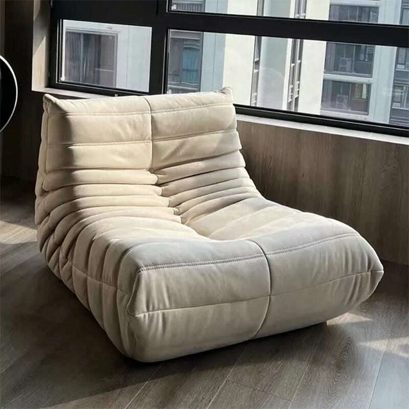 KIMLUD, Lazy Floor Sofa for Living Room Corner Chair Caterpillar Sofa  Luxury Living Room Sofa Furgle Chair Soft Suede Oversized Chair, D, KIMLUD APPAREL - Womens Clothes