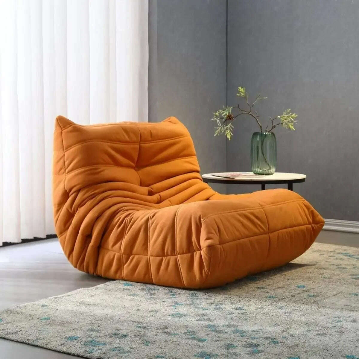 KIMLUD, Lazy Sofa Caterpillar Balcony Reclining Leisure Chair Net Red Bedroom Can Lie And Sleep Tatami Single Small Sofa, C, KIMLUD APPAREL - Womens Clothes