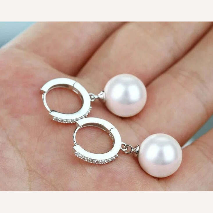 LByzHan 2020 Pearl Earrings Genuine Natural Freshwater Pearl 925 Sterling Silver Earrings Pearl Jewelry For Wemon Wedding Gift - KIMLUD