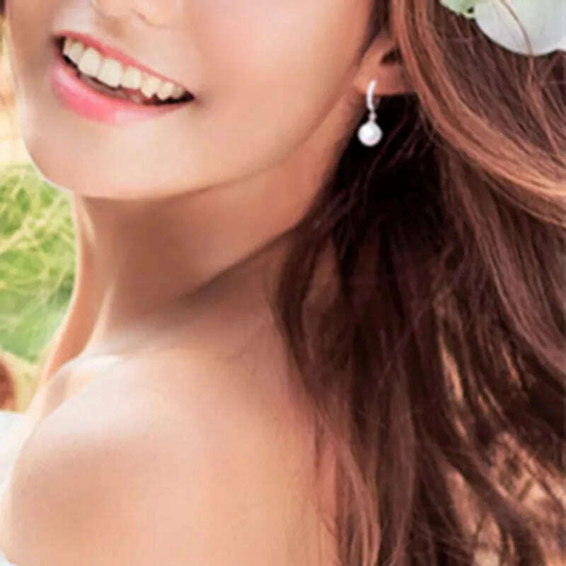 LByzHan 2020 Pearl Earrings Genuine Natural Freshwater Pearl 925 Sterling Silver Earrings Pearl Jewelry For Wemon Wedding Gift - KIMLUD