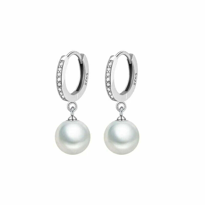 LByzHan 2020 Pearl Earrings Genuine Natural Freshwater Pearl 925 Sterling Silver Earrings Pearl Jewelry For Wemon Wedding Gift - KIMLUD