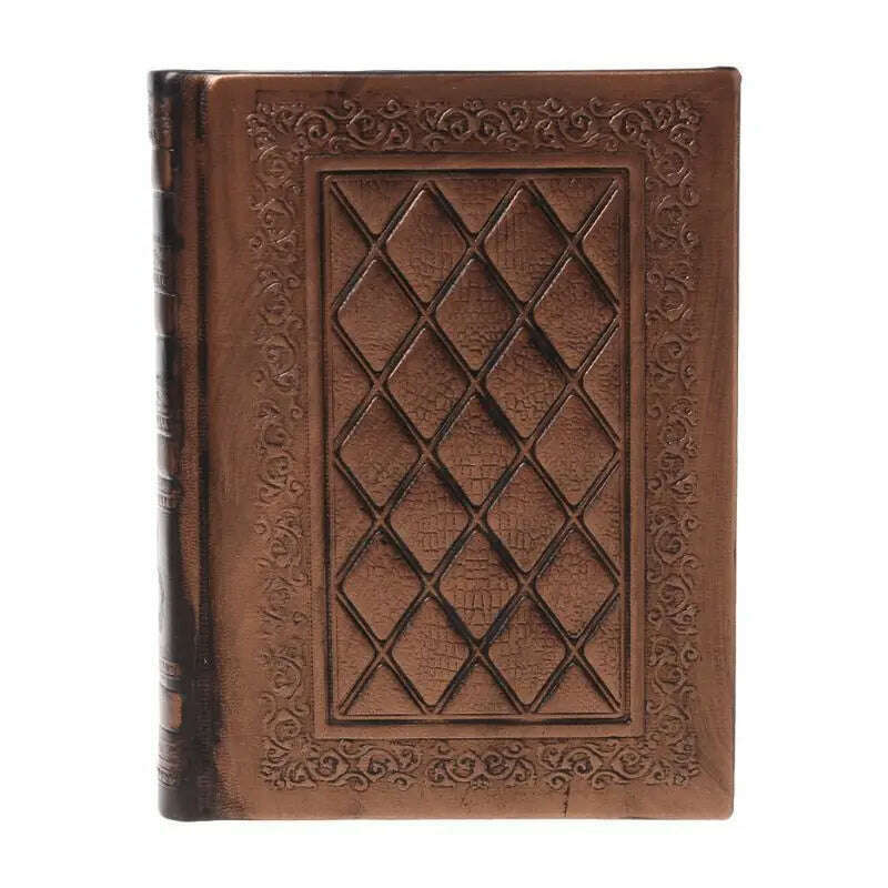 KIMLUD, Leather Retro Vintage Diary Journal Notebook Blank Hard Cover Sketchbook Paper Stationery Travel School Sdudent Gifts, Bronze, KIMLUD Women's Clothes