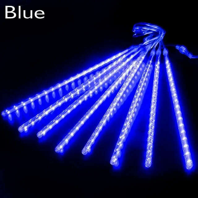 LED Meteor Shower Rain Lights Waterproof Falling Raindrop Fairy String Light for Christmas Holiday Party Patio Decor 50CM 30CM - KIMLUD