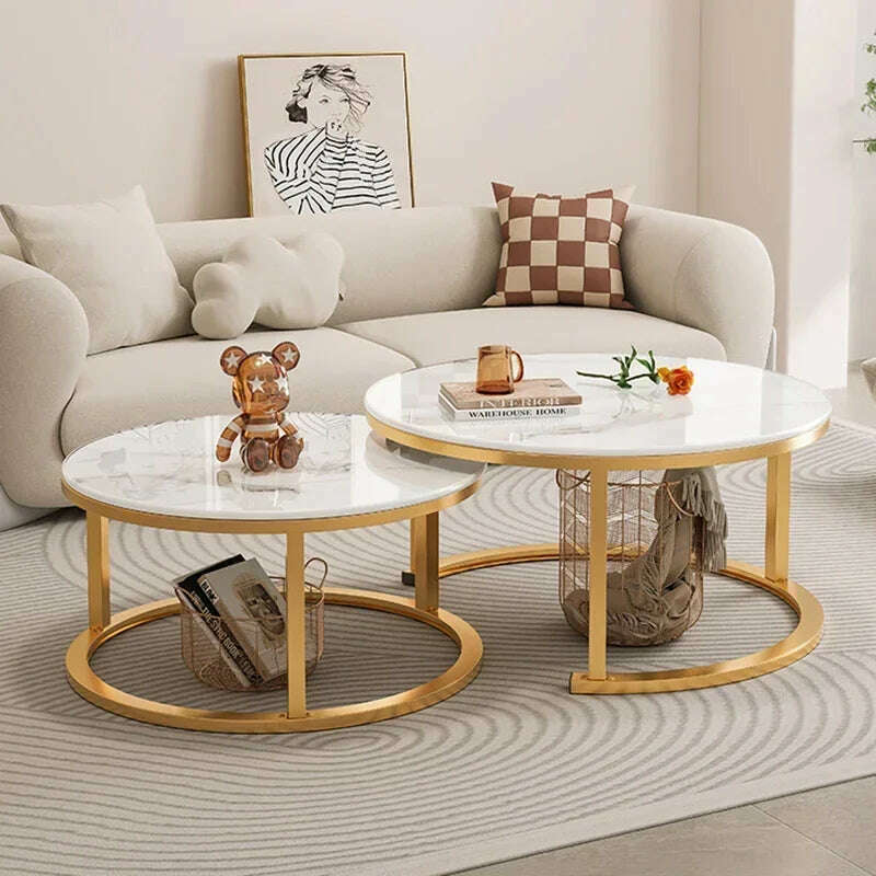 KIMLUD, Legs Gold Design Coffee Tables Decoration Organizer Marble Extendable Coffee Table Standing Floor Table Basse Office Furniture, KIMLUD Womens Clothes
