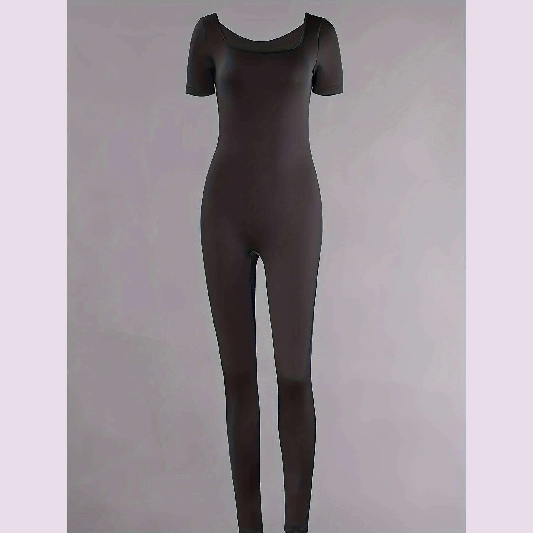 KIMLUD, Leisure And Minimalist Commuting Versatile Solid Color Slim Fit Black Jumpsuit Can Be Worn All Year Round, KIMLUD Womens Clothes