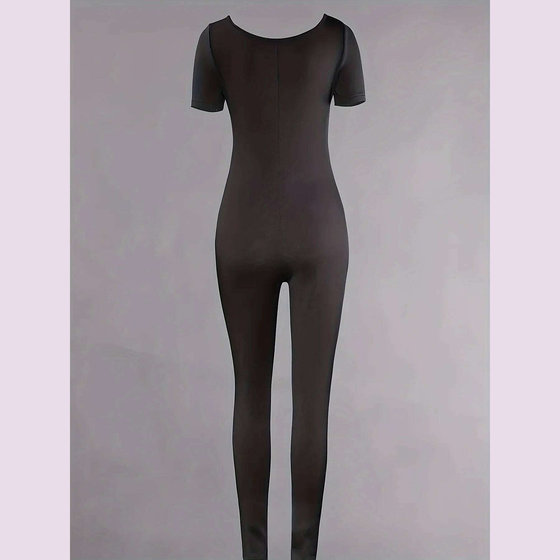 KIMLUD, Leisure And Minimalist Commuting Versatile Solid Color Slim Fit Black Jumpsuit Can Be Worn All Year Round, KIMLUD Womens Clothes