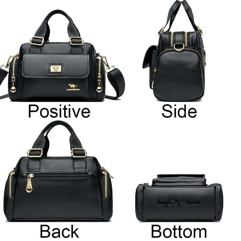KIMLUD, Leisure Brand Handbag High Quality Women's Shoulder Bags Fashion Designer Large Capacity Soft Leather Locomotive Bag Sac A Main, KIMLUD Womens Clothes