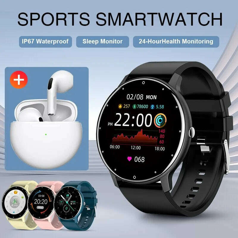 KIMLUD, LIGE 2024 New Men Smart Watch Real-time Activity Tracker Heart Rate Monitor Sports Women Smart Watch Men Clock For Android IOS, KIMLUD Womens Clothes