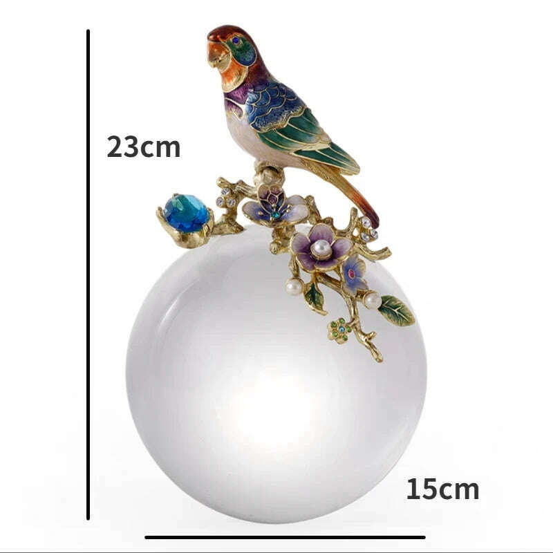 KIMLUD, Light Luxury High-grade Enamel Ornaments Allegorical Crystal Ball Alloy TV Cabinet Office Living Room Home Decorations, Large size, KIMLUD Womens Clothes