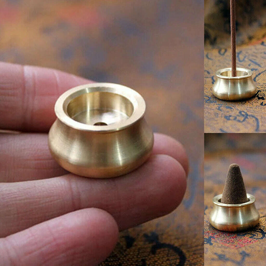 KIMLUD, Lightweight Brass Incense Burner Cone Tower Stick Censer Holder Fragrances for Home Office Yoga Spa, KIMLUD Womens Clothes