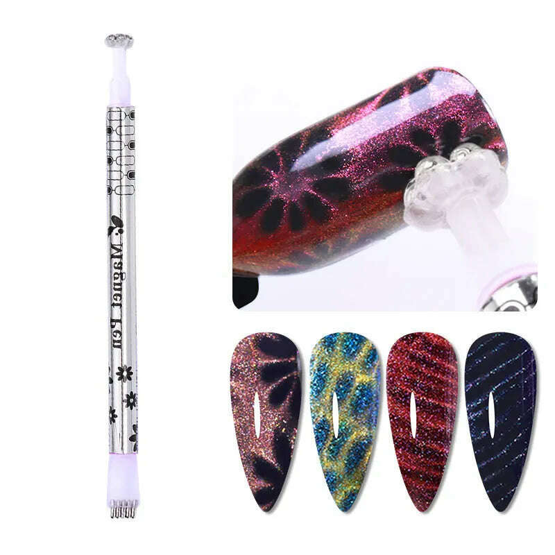 LILYCUTE 7ML Rainbow Glass Cat Magnetic Gel Nail Polish Super-Bright Colorful Glitter Sparkling Manicure Semi Permanent Nail Gel - KIMLUD