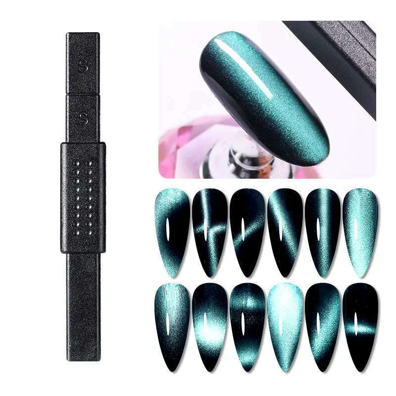 LILYCUTE 7ML Rainbow Glass Cat Magnetic Gel Nail Polish Super-Bright Colorful Glitter Sparkling Manicure Semi Permanent Nail Gel - KIMLUD