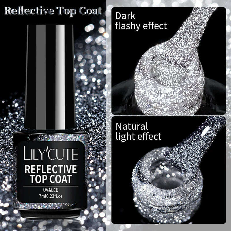 LILYCUTE 7ML Sparkling Glitter Rainbow Cat Magnetic Gel Nail Polish 9D Colorful Semi Permanent Soak Off Nail Art UV Gel Varnish - KIMLUD