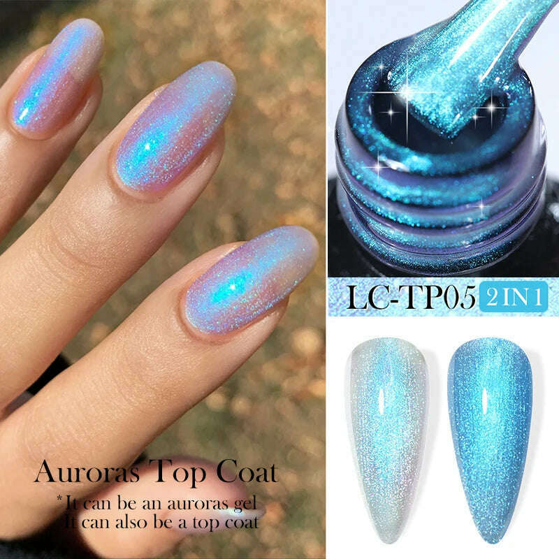 LILYCUTE 7ML Sparkling Glitter Rainbow Cat Magnetic Gel Nail Polish 9D Colorful Semi Permanent Soak Off Nail Art UV Gel Varnish - KIMLUD